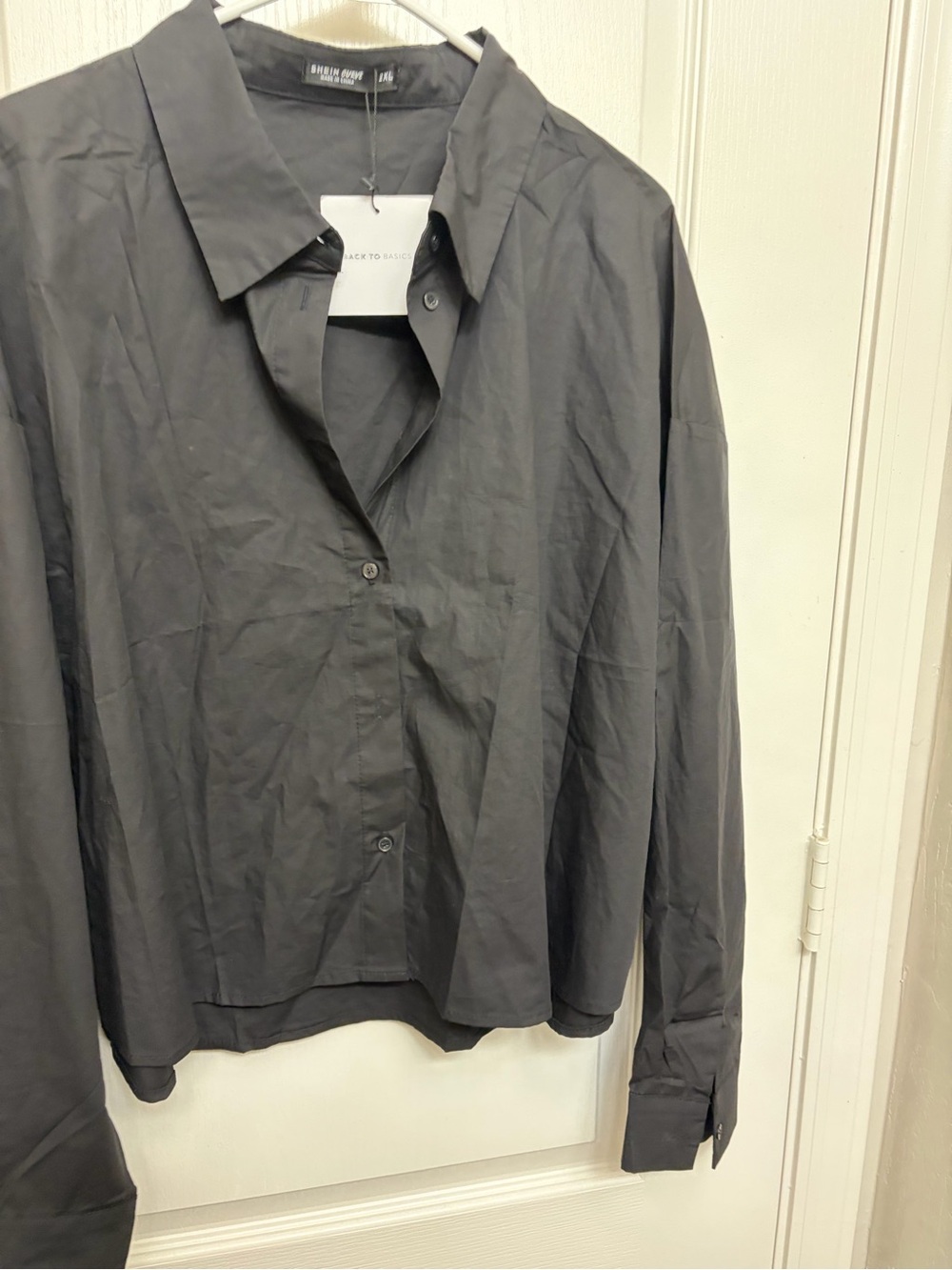 Black SHEIN Button-Up Shirt